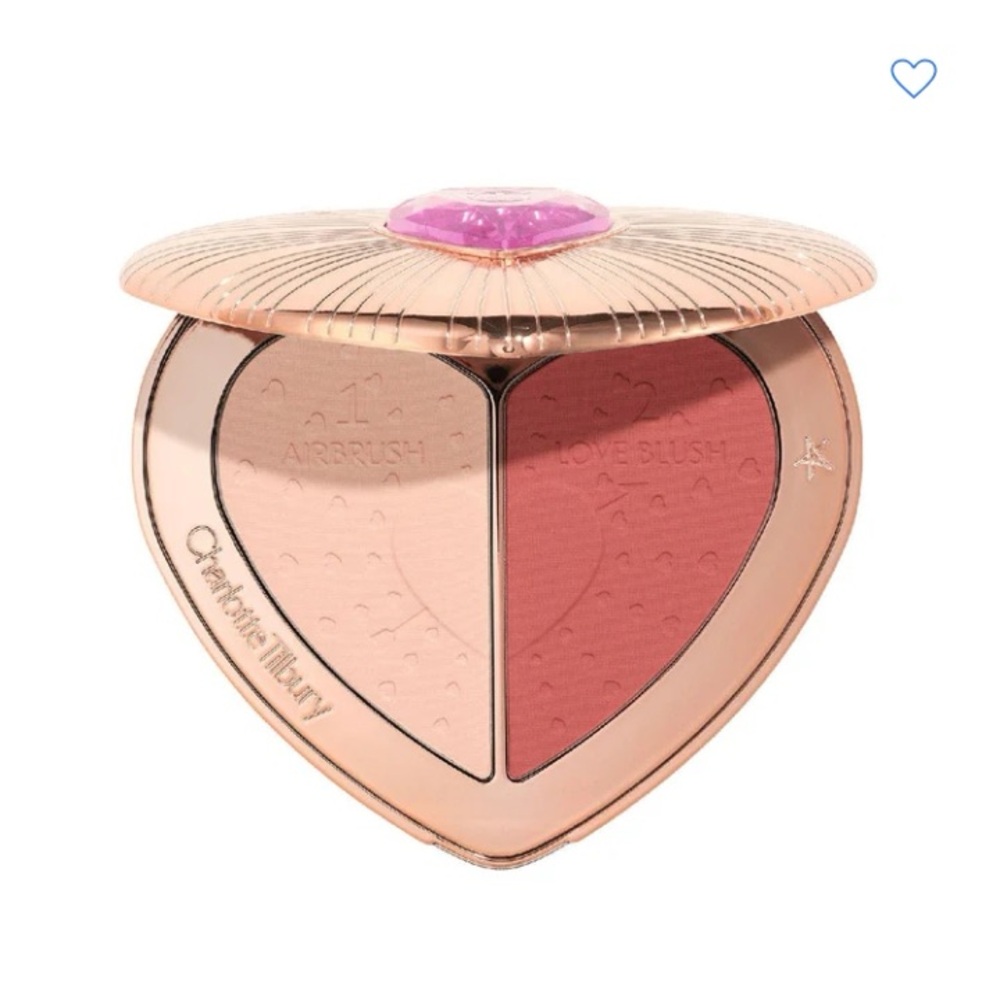 Charlotte Tilbury Heart-Shaped Dual Blush — Soft Pink & Rose